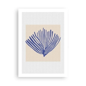 Plakat - Blå vifte - 50x70 cm