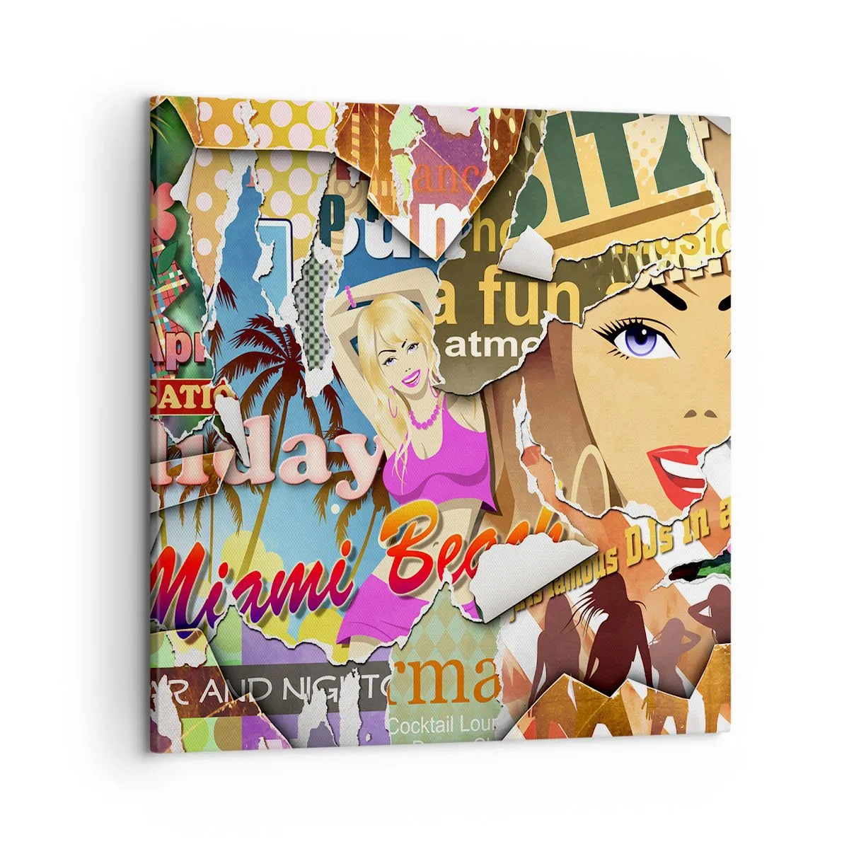 Lærredstryk - Billede på lærred - Tilbageblikke på ferien - 50x50 cm