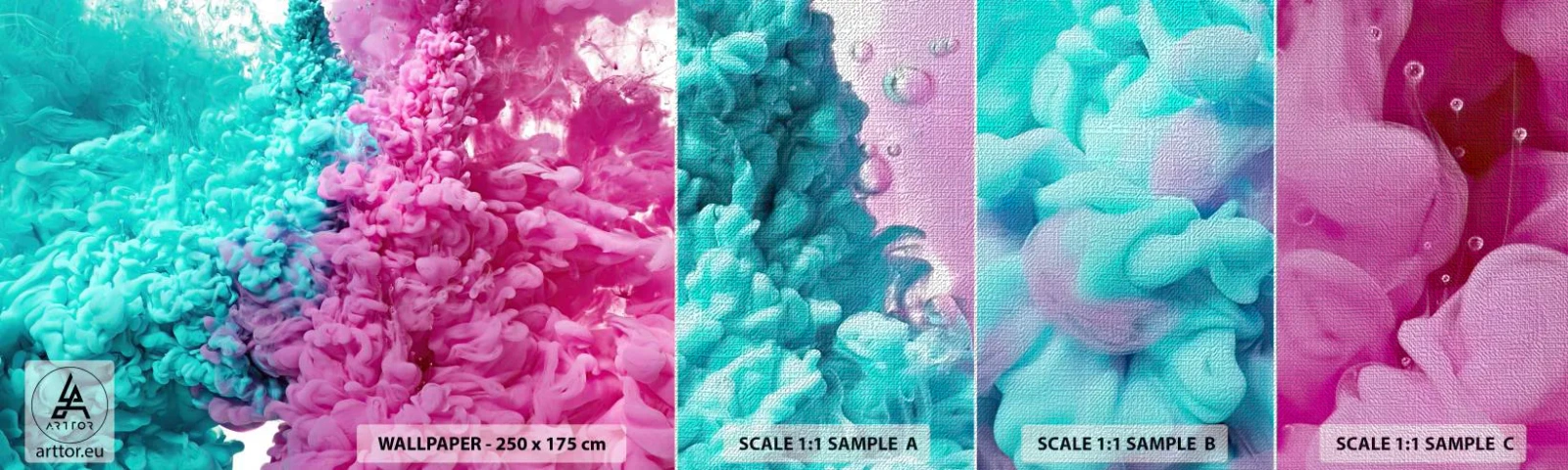 Prøve Fototapet Premium Canvas - Et afgørende sammenstød - Abstraktion, Stykke, 3D - 100x30 cm