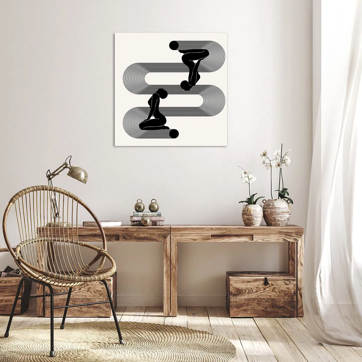 Lærredstryk - Billede på lærred - Sensuel symmetri - 60x60 cm