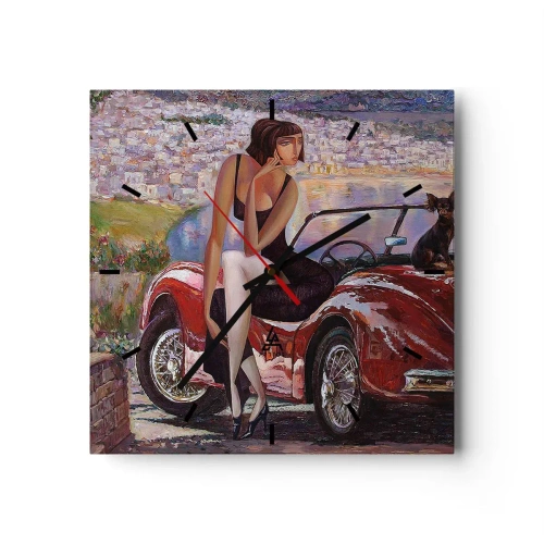 Vægur, Uret - Sommer? Kun på Riviera - 30x30 cm