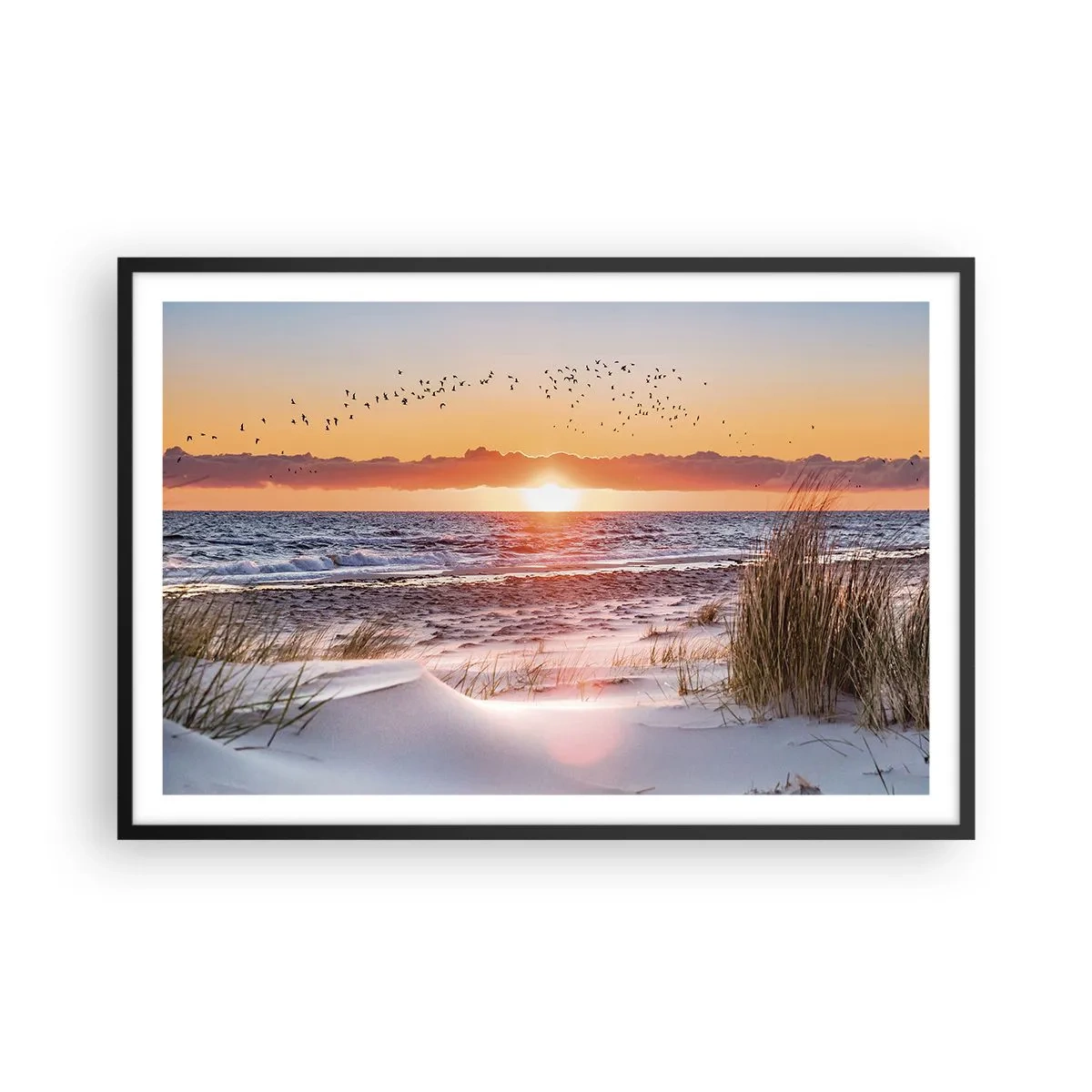Plakat i sort ramme - Vandret landskab - 91x61 cm