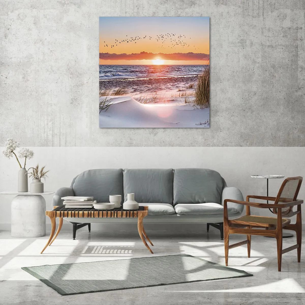 Billede på glas - Vandret landskab - 70x70 cm