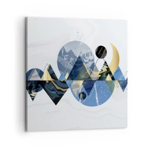 Lærredstryk - Billede på lærred - Geometrisk landskab - 60x60 cm