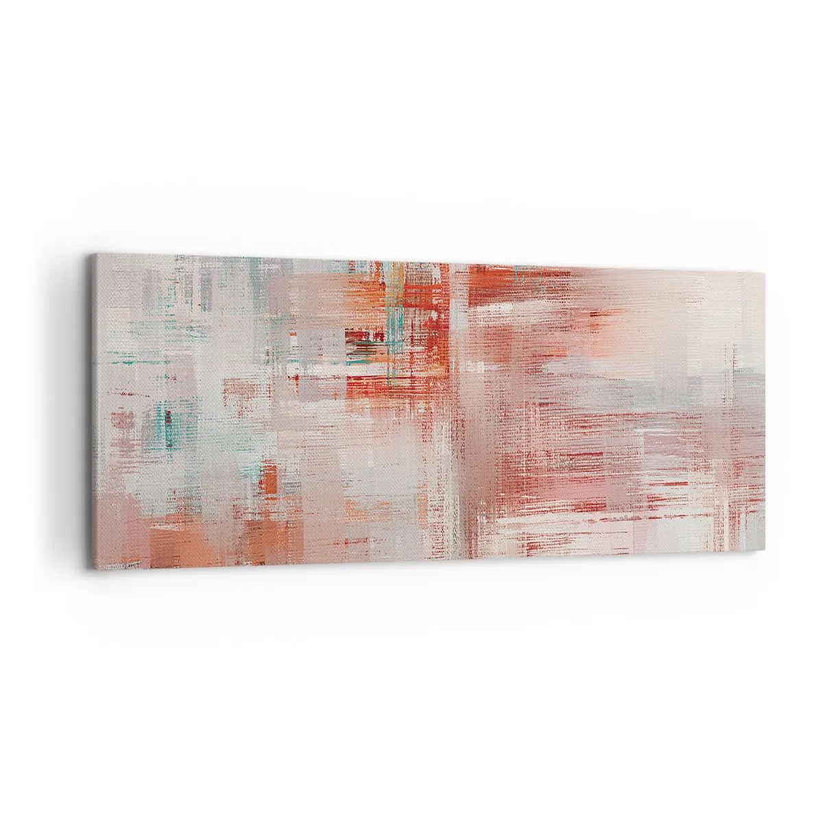 Lærredstryk - Billede på lærred - Diset. Hvor er dog det lyserødt - 120x50 cm