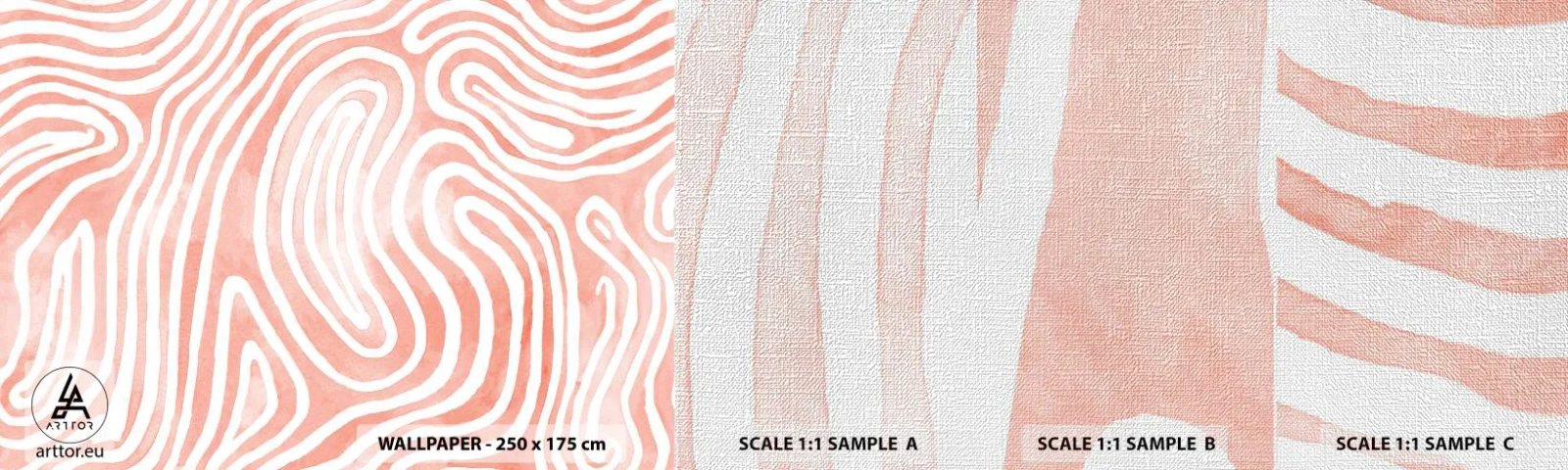 Prøve Fototapet Premium Canvas - I en labyrint af koraller - Minimalisme, Moderne kunst, Abstraktion - 100x30 cm