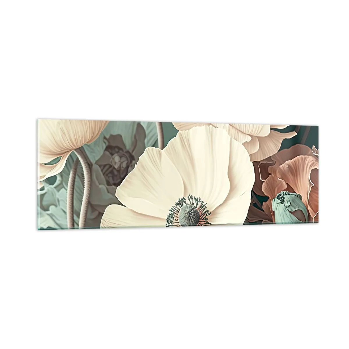 Billede på glas - Valmuernes hvisken - 90x30 cm