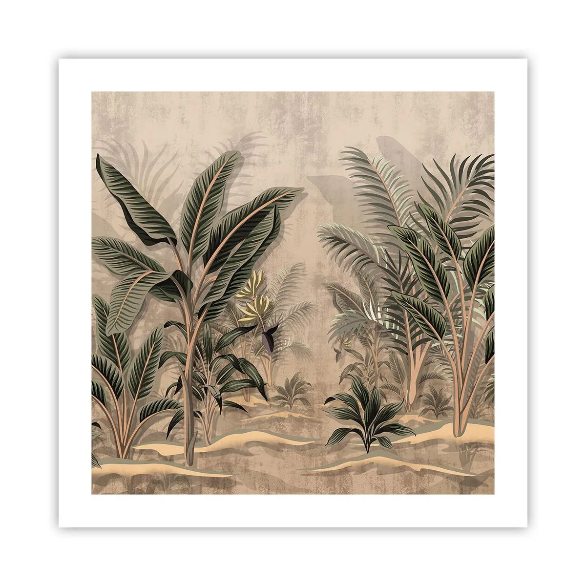 Plakat - Gravering i kolonistil - 50x50 cm