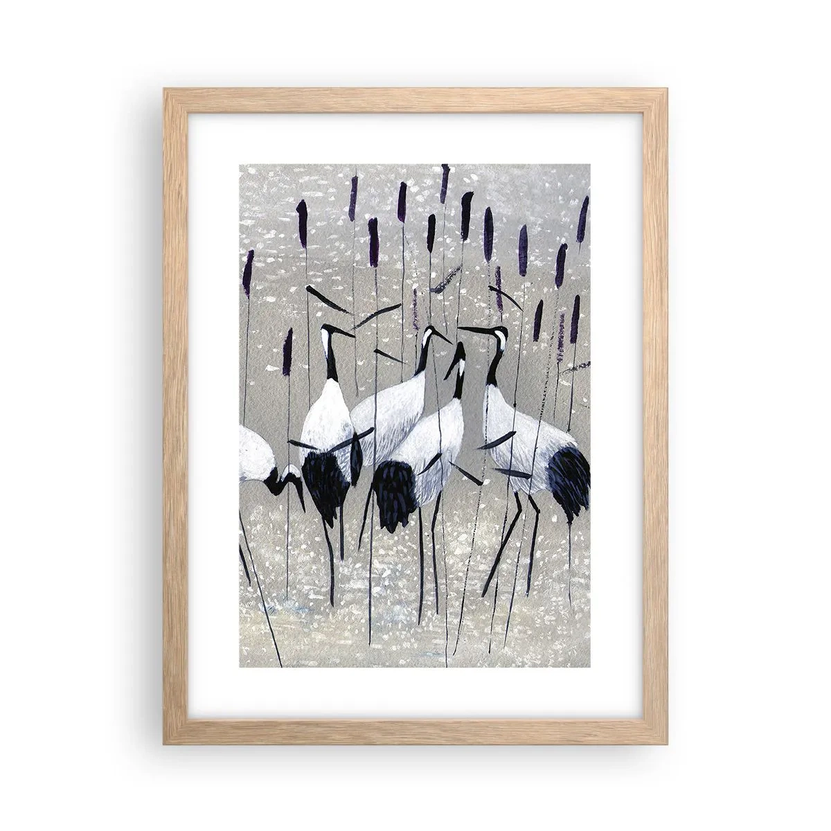 Plakat i ramme af lyst egetræ - Blandt sine egne - 30x40 cm