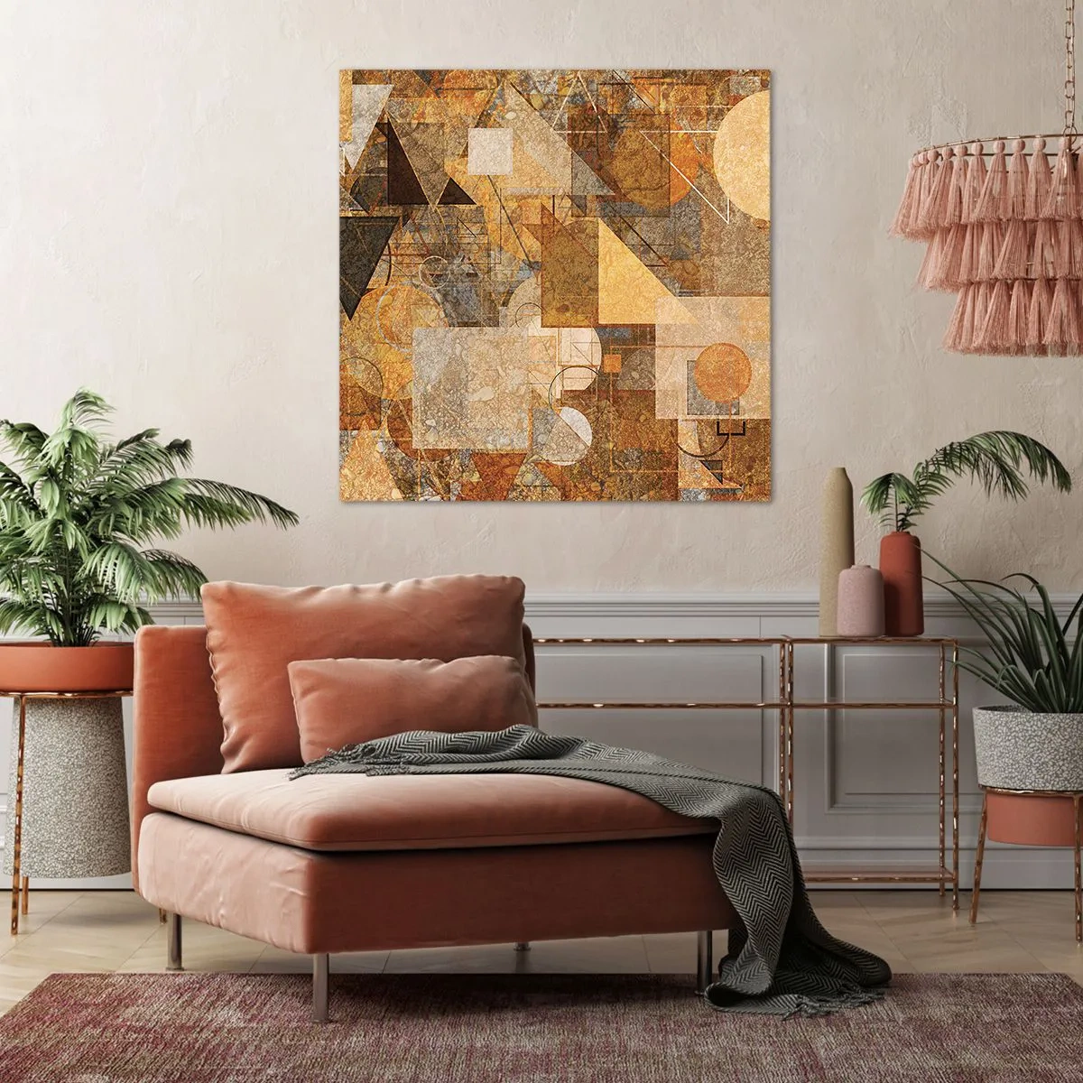 Lærredstryk - Billede på lærred - Kubistisk bronzeundersøgelse - 30x30 cm