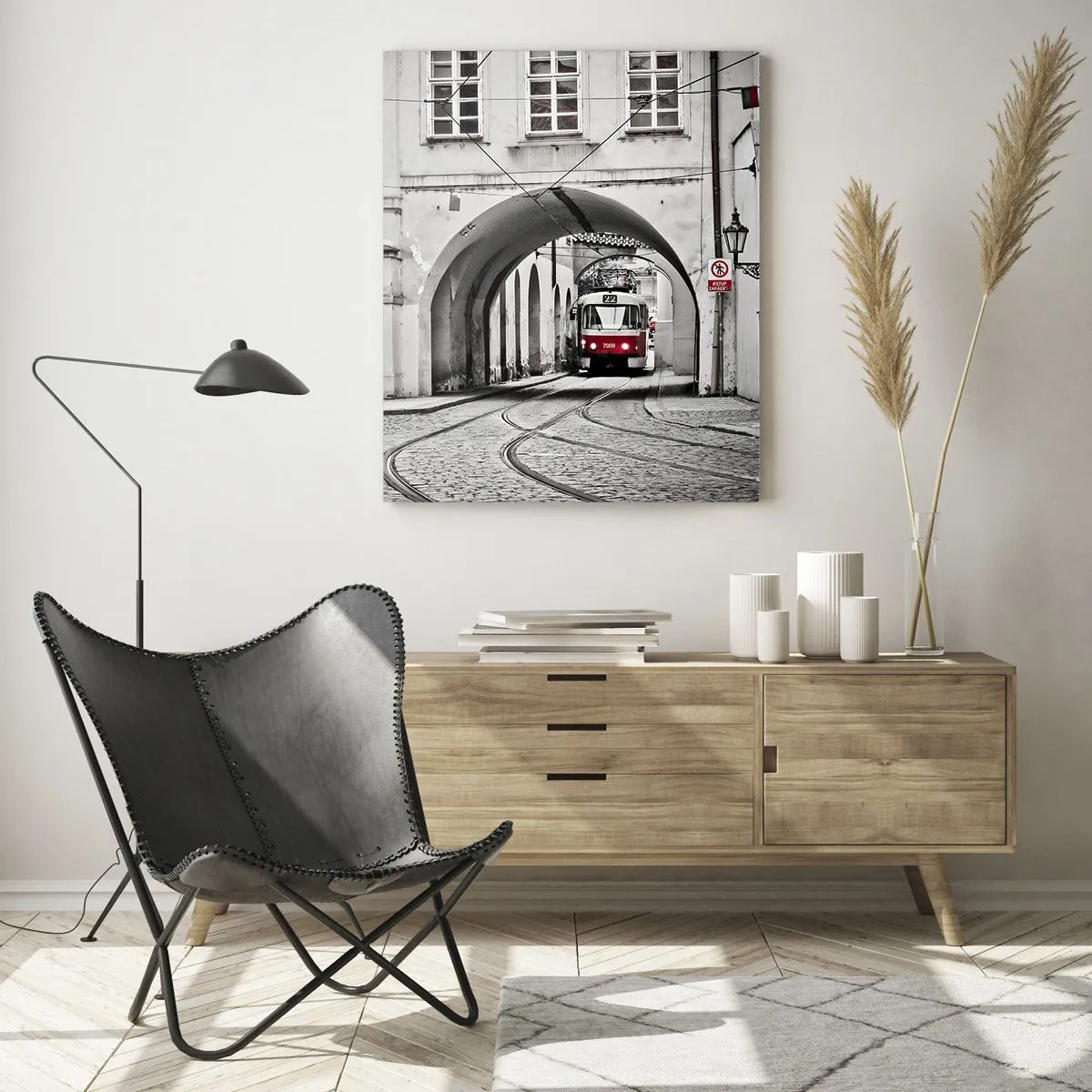 Billede på glas - Gennem byens labyrint - 50x70 cm