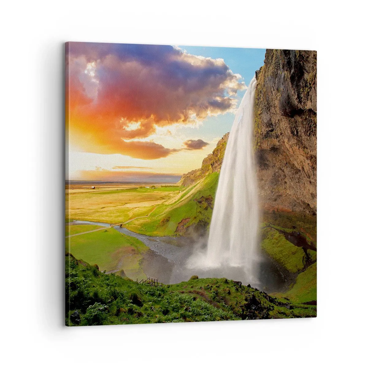 Lærredstryk - Billede på lærred - Den islandske sommers fylde - 60x60 cm