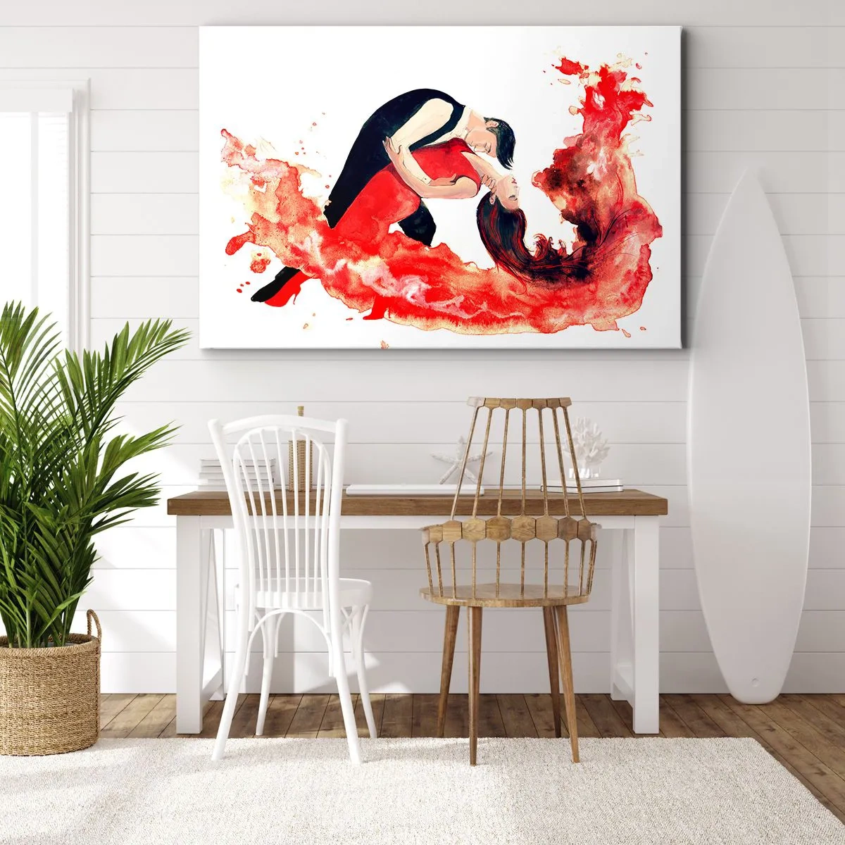 Lærredstryk - Billede på lærred - Tango - en sensuel bølge - 100x70 cm