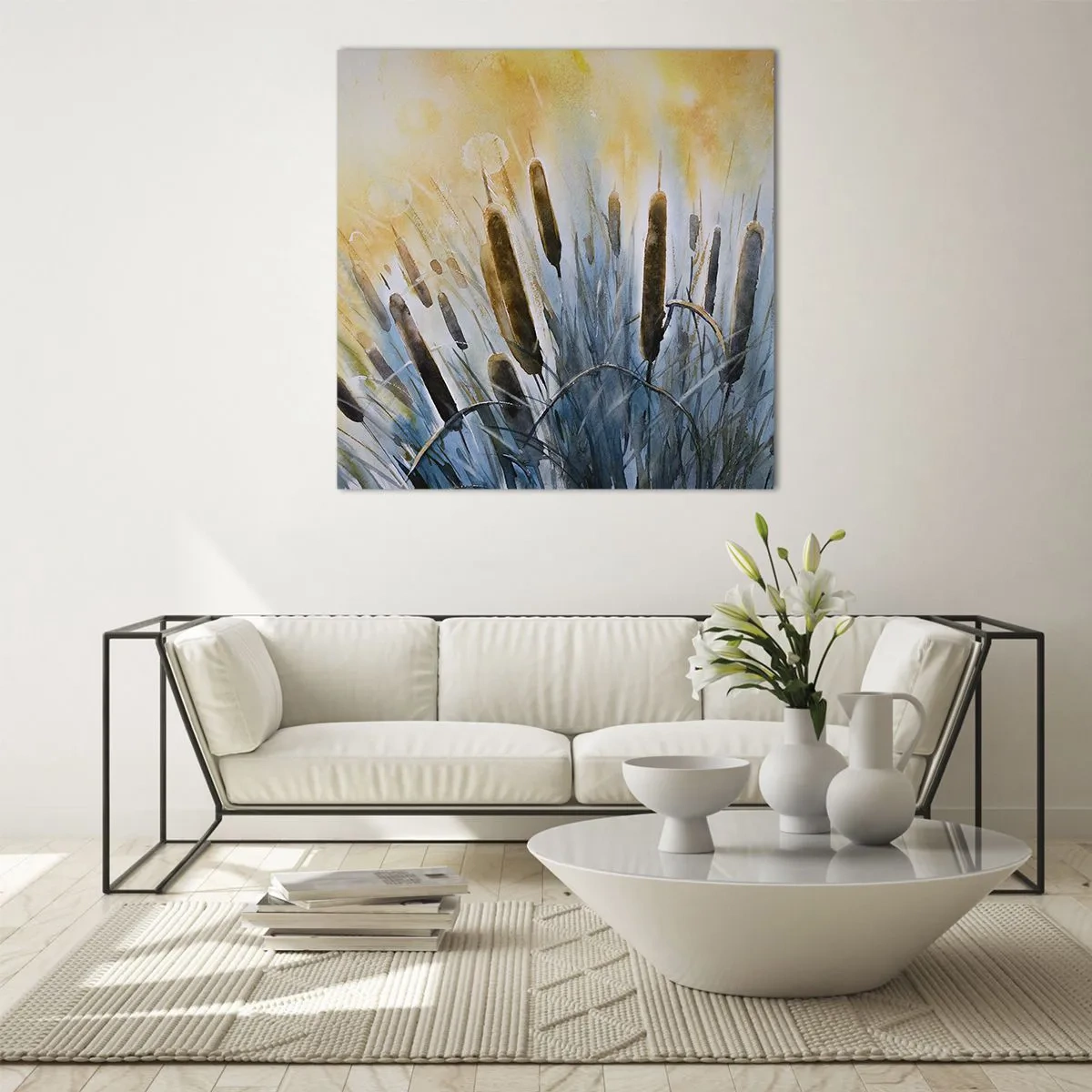 Billede på glas - Vandets kulde, solens varme - 70x70 cm