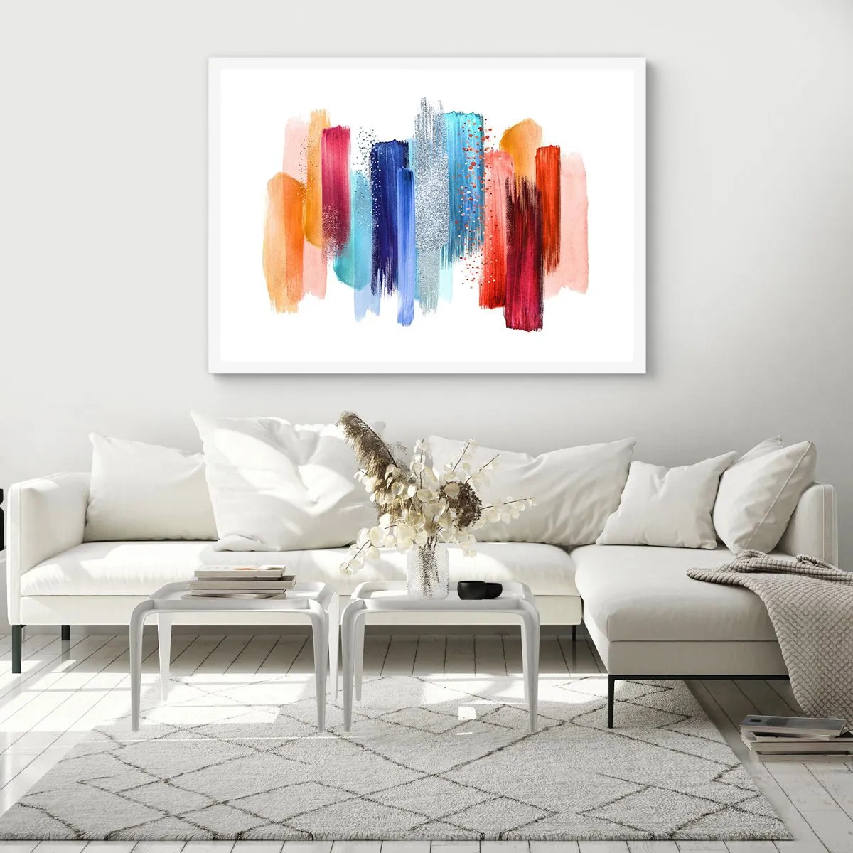 Plakat i hvid ramme - Op og ned - 100x70 cm