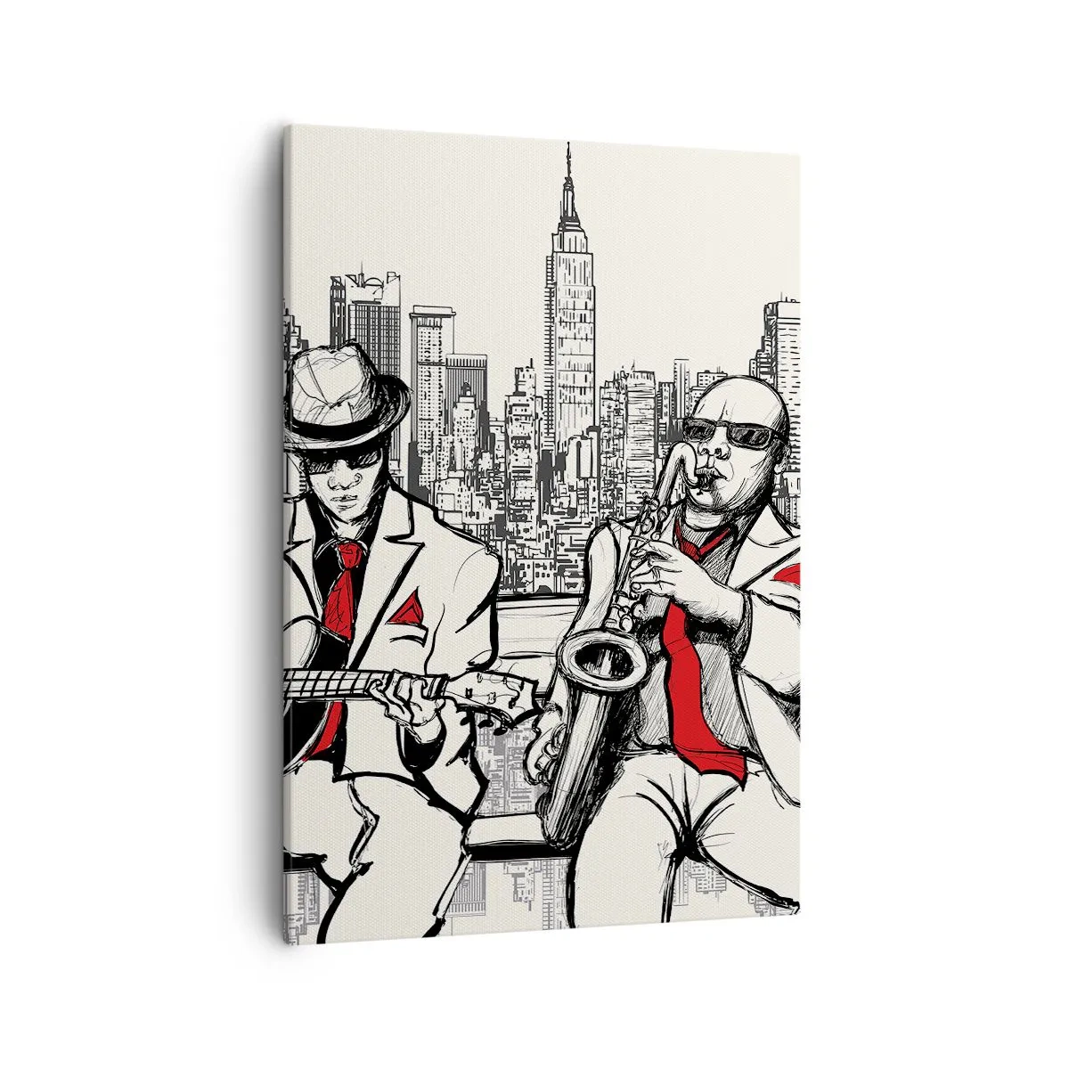 Lærredstryk - Billede på lærred - New York improvisation - 50x70 cm