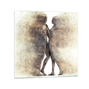 Billede på glas - Fra støv steg de til kærlighed - 40x40 cm