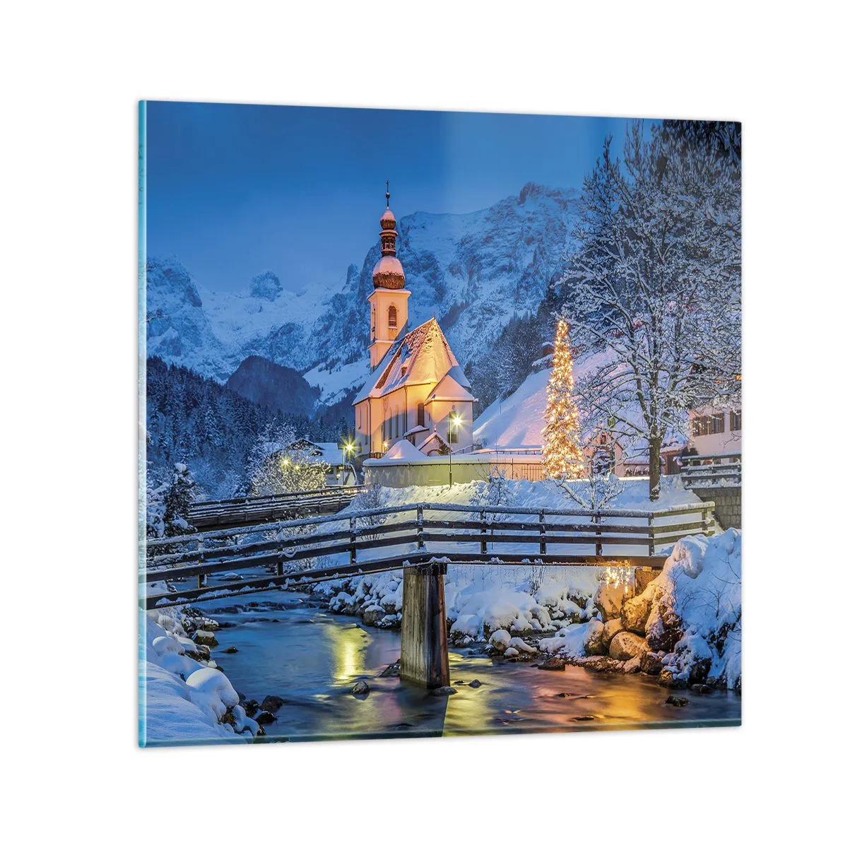 Billede på glas - Julens ånd - 30x30 cm