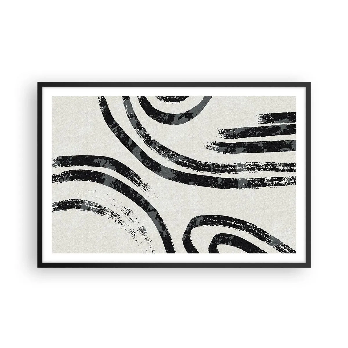 Plakat i sort ramme - Halvt stoppet - 91x61 cm