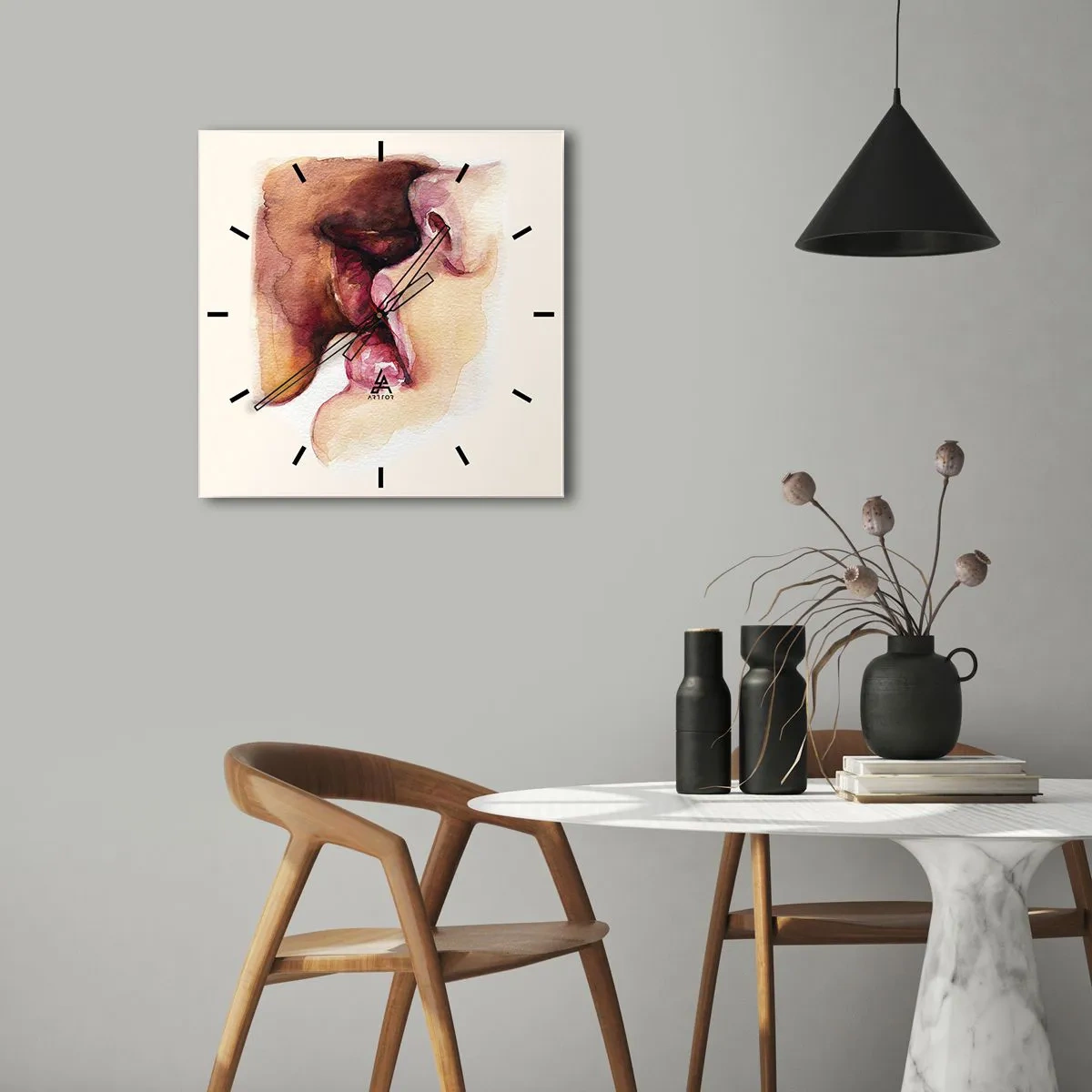 Vægur, Uret - Som nat og dag, jord og himmel - 30x30 cm