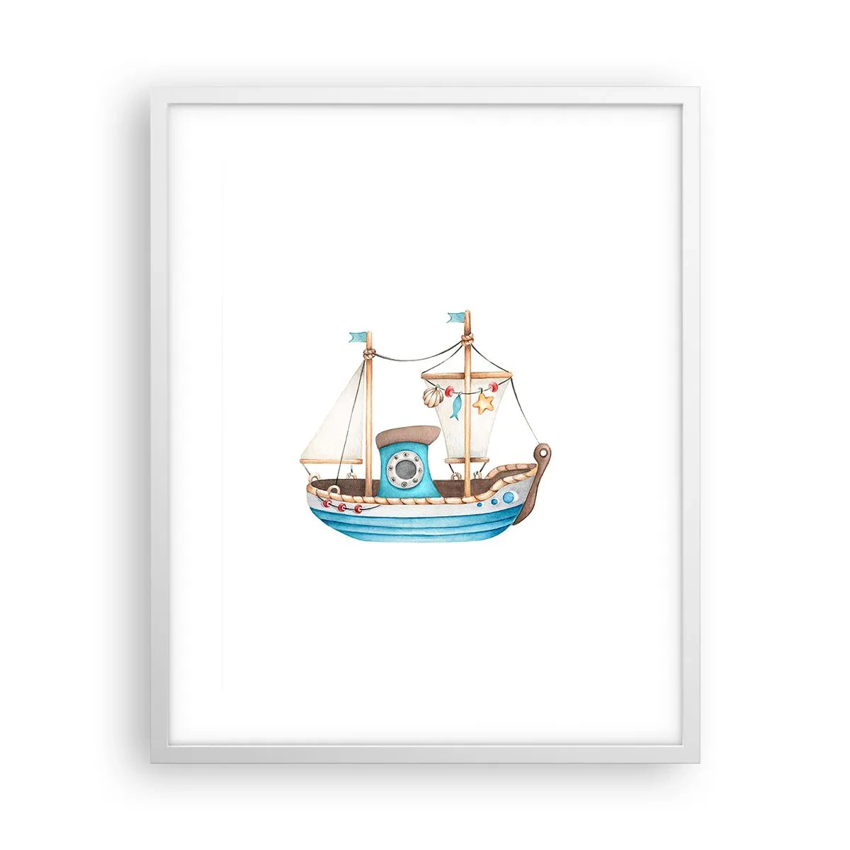 Plakat i hvid ramme - Ohøj, eventyr! - 40x50 cm
