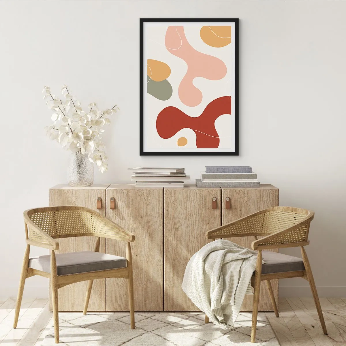 Plakat i sort ramme - Es eller flores? - 40x50 cm