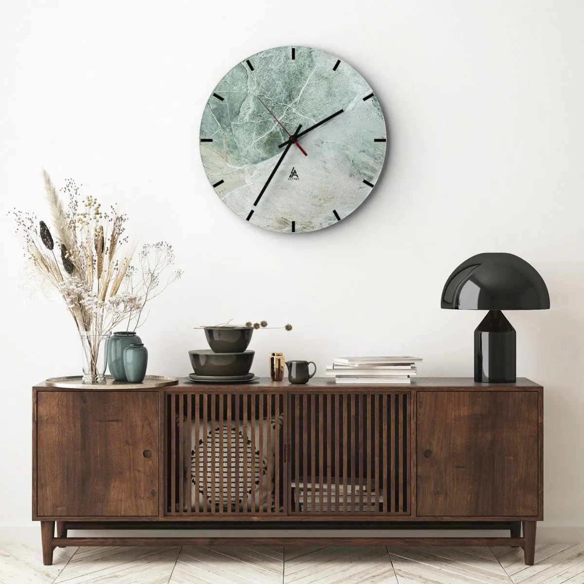 Vægur, Uret - Den ædle kølighed af sten - 40x40 cm