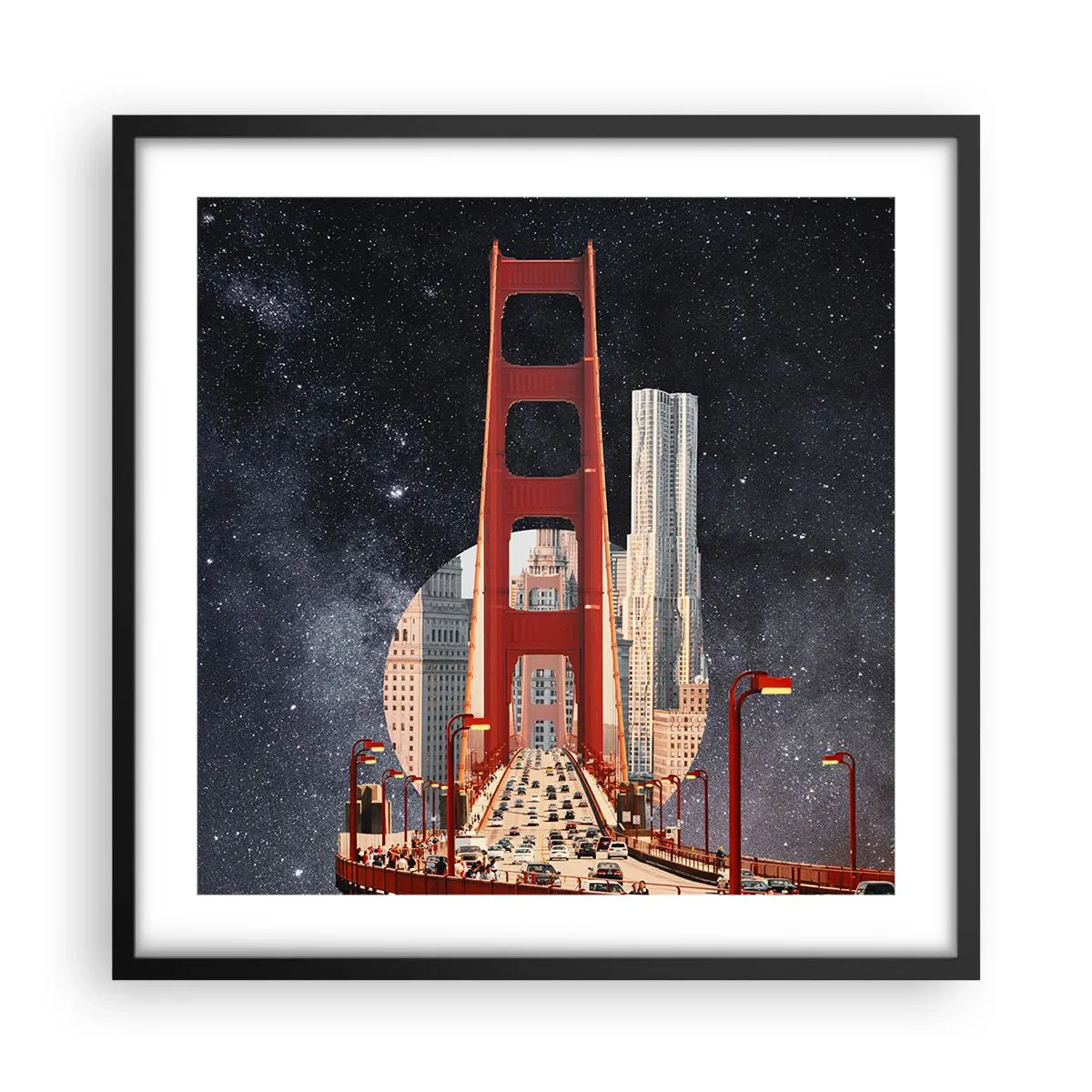 Plakat i sort ramme - Altid i centrum - 50x50 cm