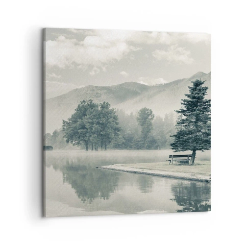 Lærredstryk - Billede på lærred - Søen sover stadig - 50x50 cm