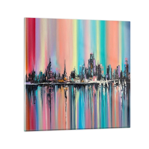 Billede på glas - Skinne nattens lys - 30x30 cm