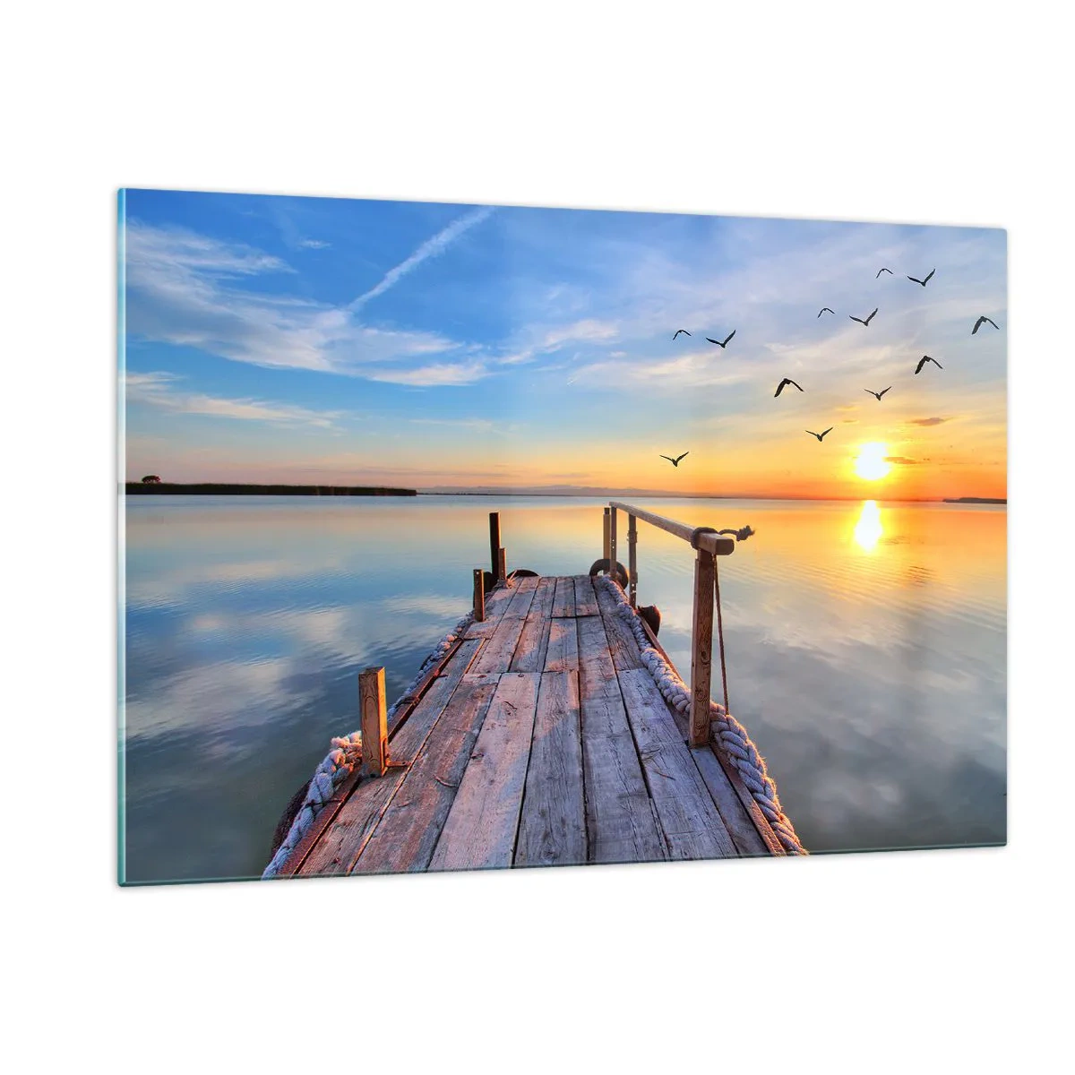 Billede på glas - Går fremad mod solen - 120x80 cm