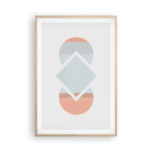 Plakat i ramme af lyst egetræ - Situationen er klar - 61x91 cm