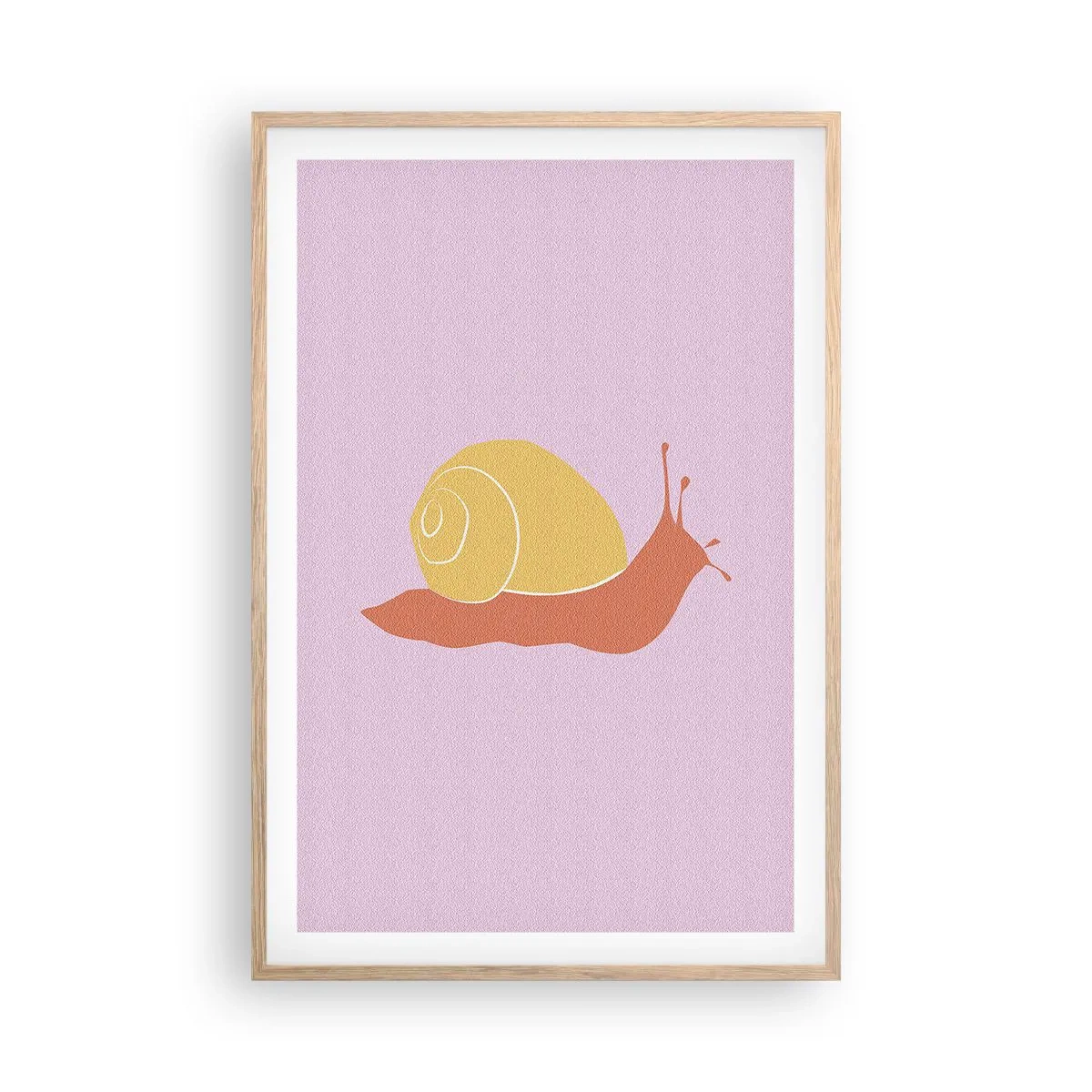 Plakat i ramme af lyst egetræ - Der er ingen hastværk - 61x91 cm