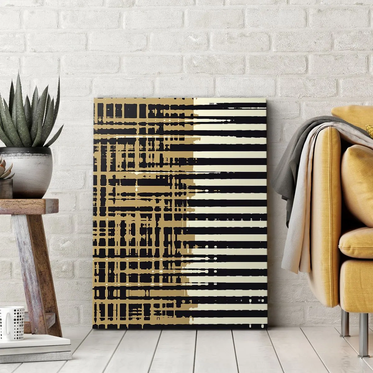 Lærredstryk - Billede på lærred - Arkitektonisk abstraktion - 55x100 cm