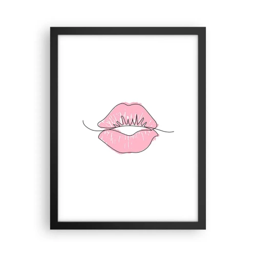 Plakat i sort ramme - Klar til at kysse? - 30x40 cm