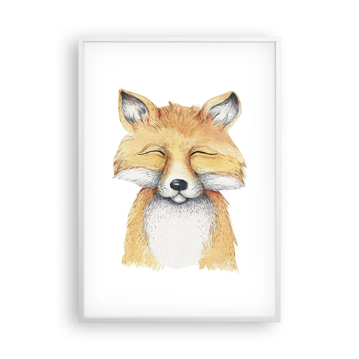 Plakat i hvid ramme - Rævehumor - 70x100 cm