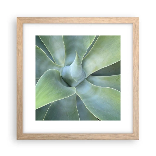 Plakat i ramme af lyst egetræ - Den grønne fødsel - 30x30 cm