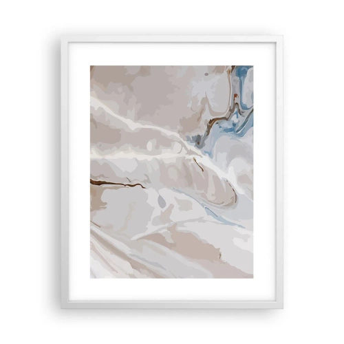 Plakat i hvid ramme - Blå slynger sig under det hvide - 40x50 cm