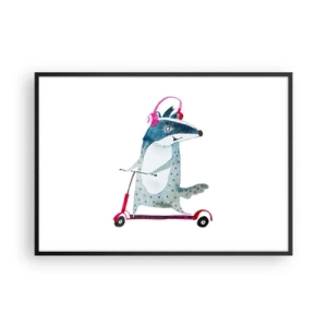 Plakat i sort ramme - Grævlingens glæder - 100x70 cm