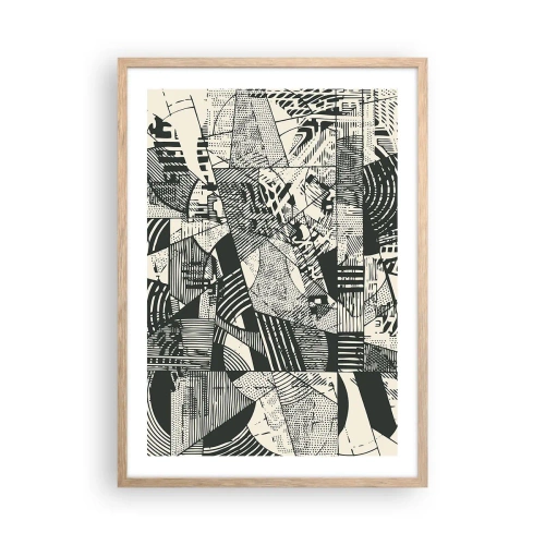 Plakat i ramme af lyst egetræ - Nutidens dynamik - 50x70 cm