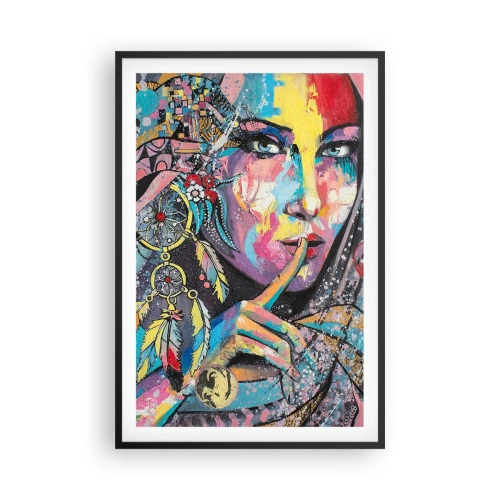 Plakat i sort ramme - Vær tavs, indtil du forstår - 61x91 cm