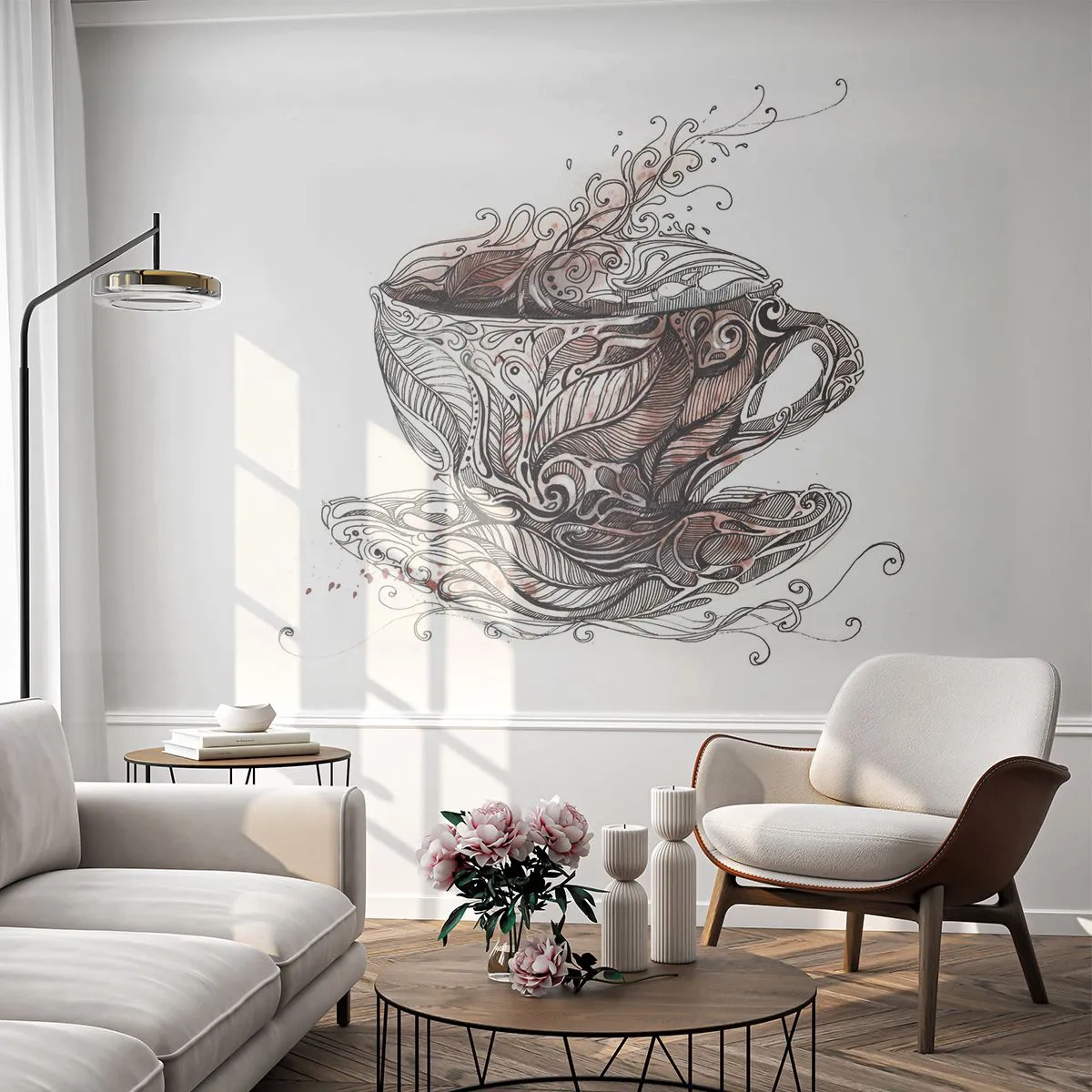Fototapet Standard Eco - Te er godt til alt - Abstraktion, Kop, Espresso - 450x315 cm