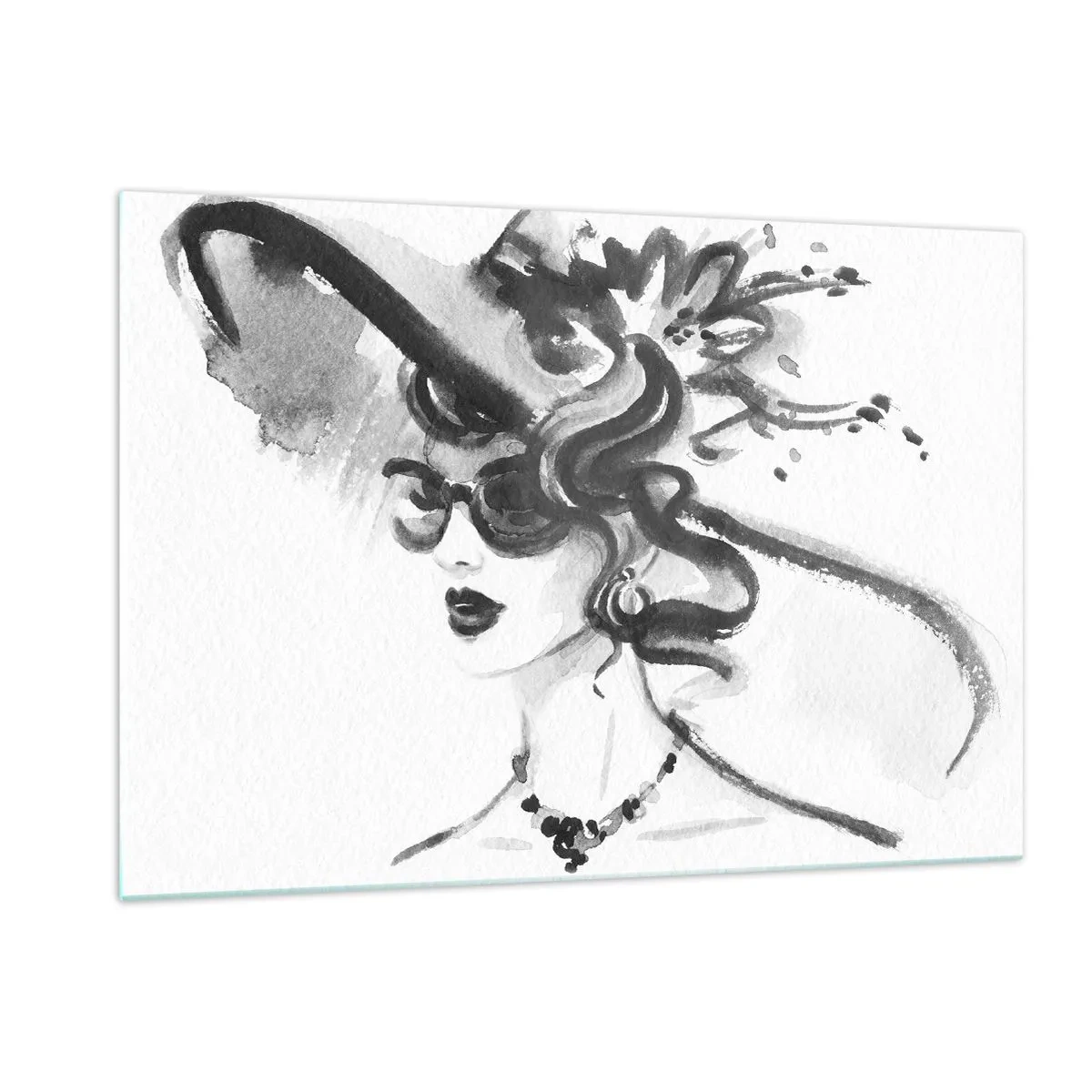 Billede på glas - Dame med karakter - 120x80 cm