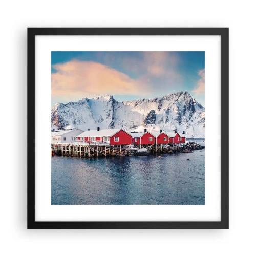 Plakat i sort ramme - Nordlig tilbagetrækning - 40x40 cm