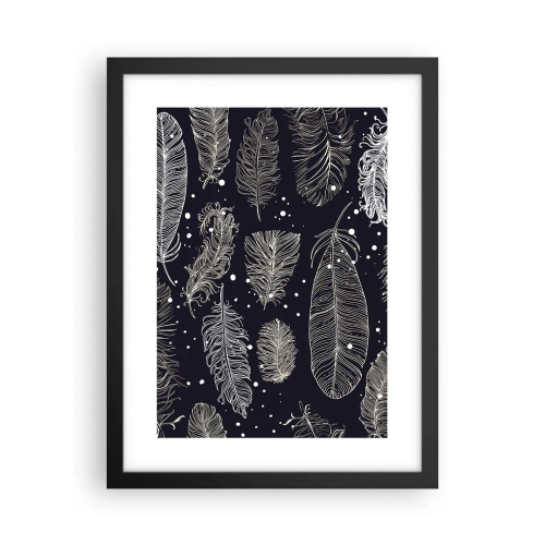 Plakat i sort ramme - Fjerede blonder - 30x40 cm