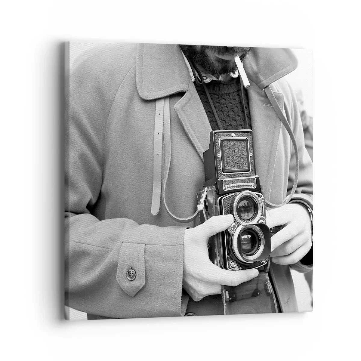 Lærredstryk - Billede på lærred - I retro stil - 40x40 cm