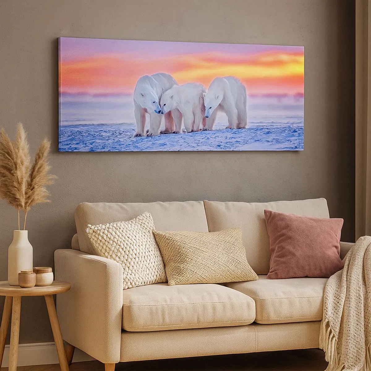 Lærredstryk - Billede på lærred - Familievarme er nok - 100x40 cm