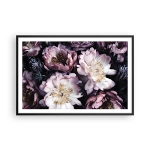 Plakat i sort ramme - Gammeldags buket - 91x61 cm