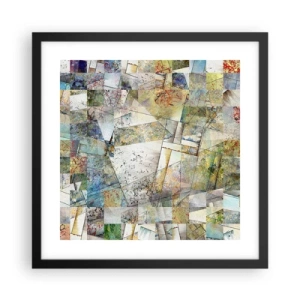 Plakat i sort ramme - Geometrisk ommøblering - 40x40 cm