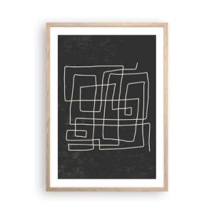 Plakat i ramme af lyst egetræ - Ikke helt så enkel - 50x70 cm